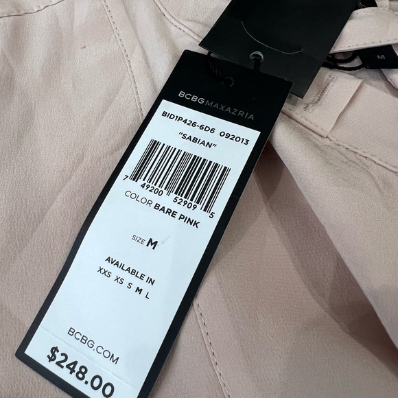 NWT! BCBG Maxazria Bare Pink 100% Silk Flowy Top Sabina Women’s Size M $248 - Picture 2 of 16